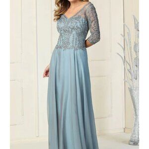 COPY - NEW Formal mother of the bride groom GOWN WITH SLEEVES,pink,gold,green,b…